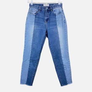 Pacsun Vintage Icon Two Tone High Waist Ankle Jeans Size 25 Patchwork Boho EUC